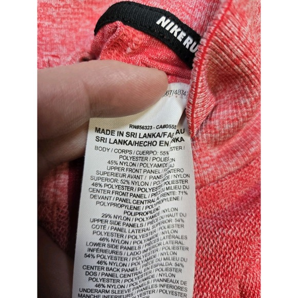 Nike Running Quarter Zip Long Sleeve Knit Mens Medium Red Reflective Dri-Fit Top - Picture 4 of 9